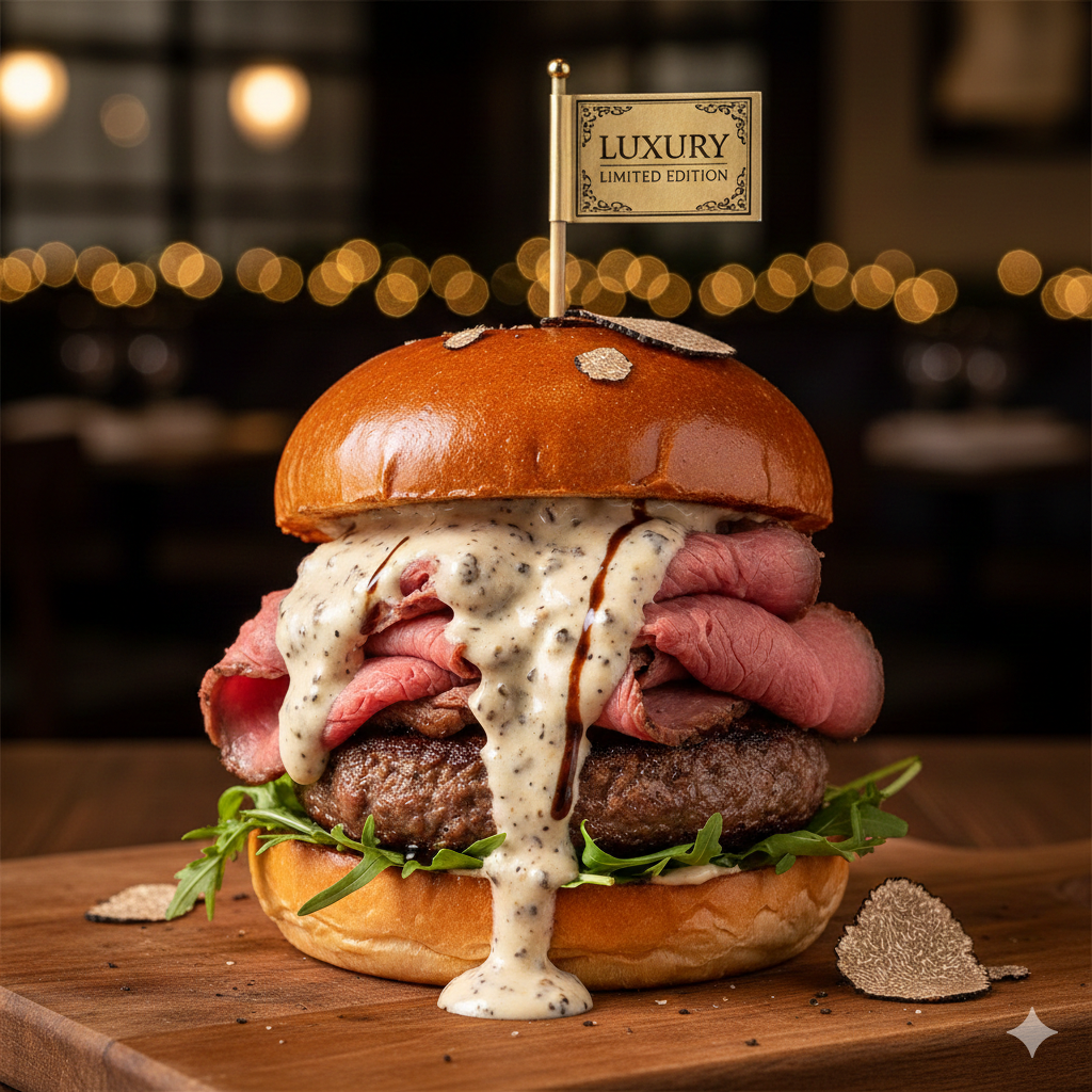 12月限定！「トリュフ香る、黒毛和牛ローストビーフバーガー」